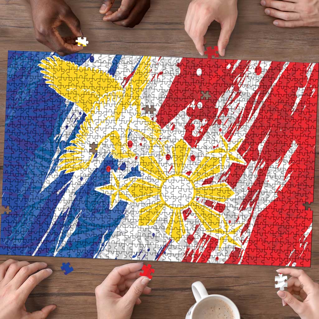 Filipino Sun and Stars Puzzle Grunge Vibes LT7 - Polynesian Pride