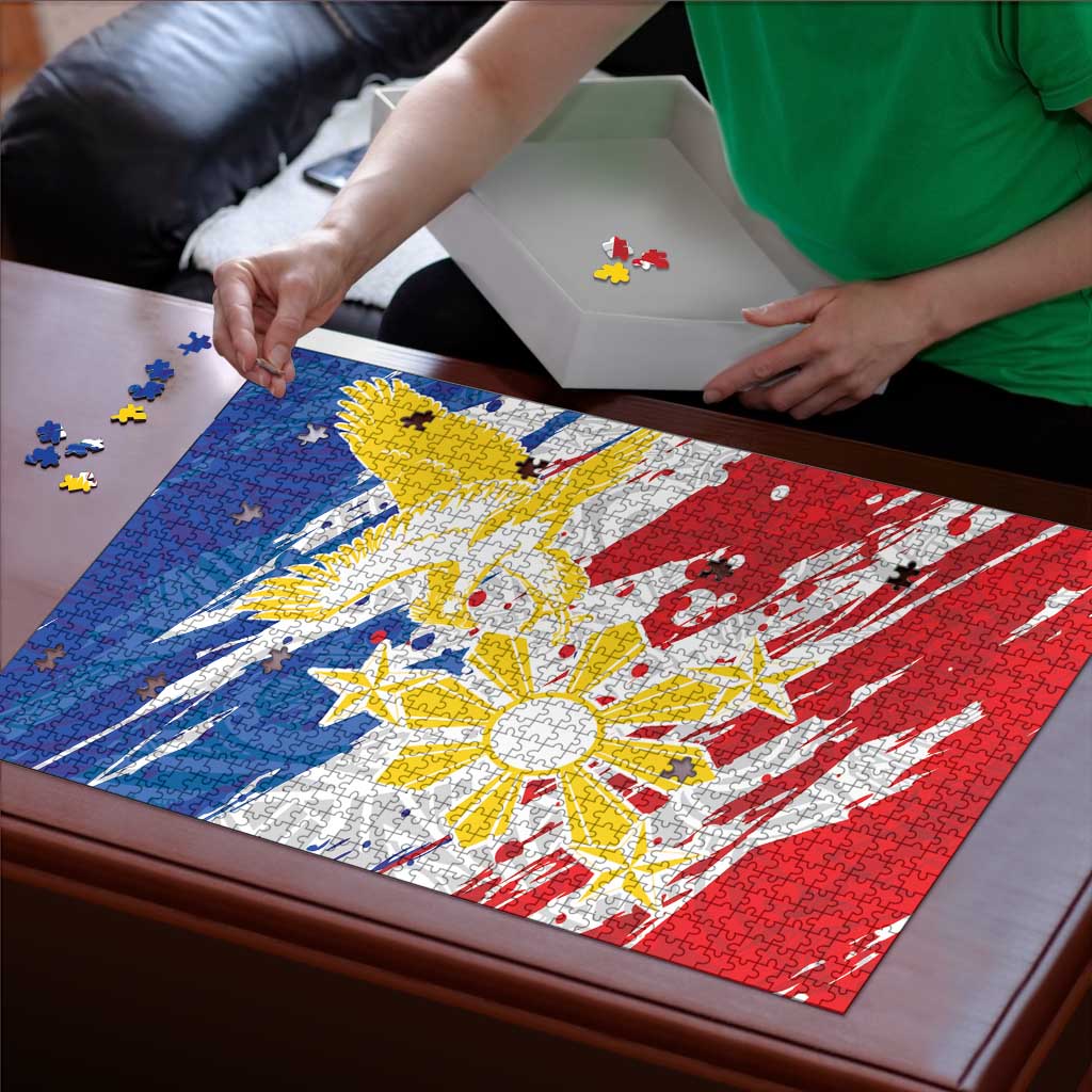 Filipino Sun and Stars Puzzle Grunge Vibes LT7 - Polynesian Pride