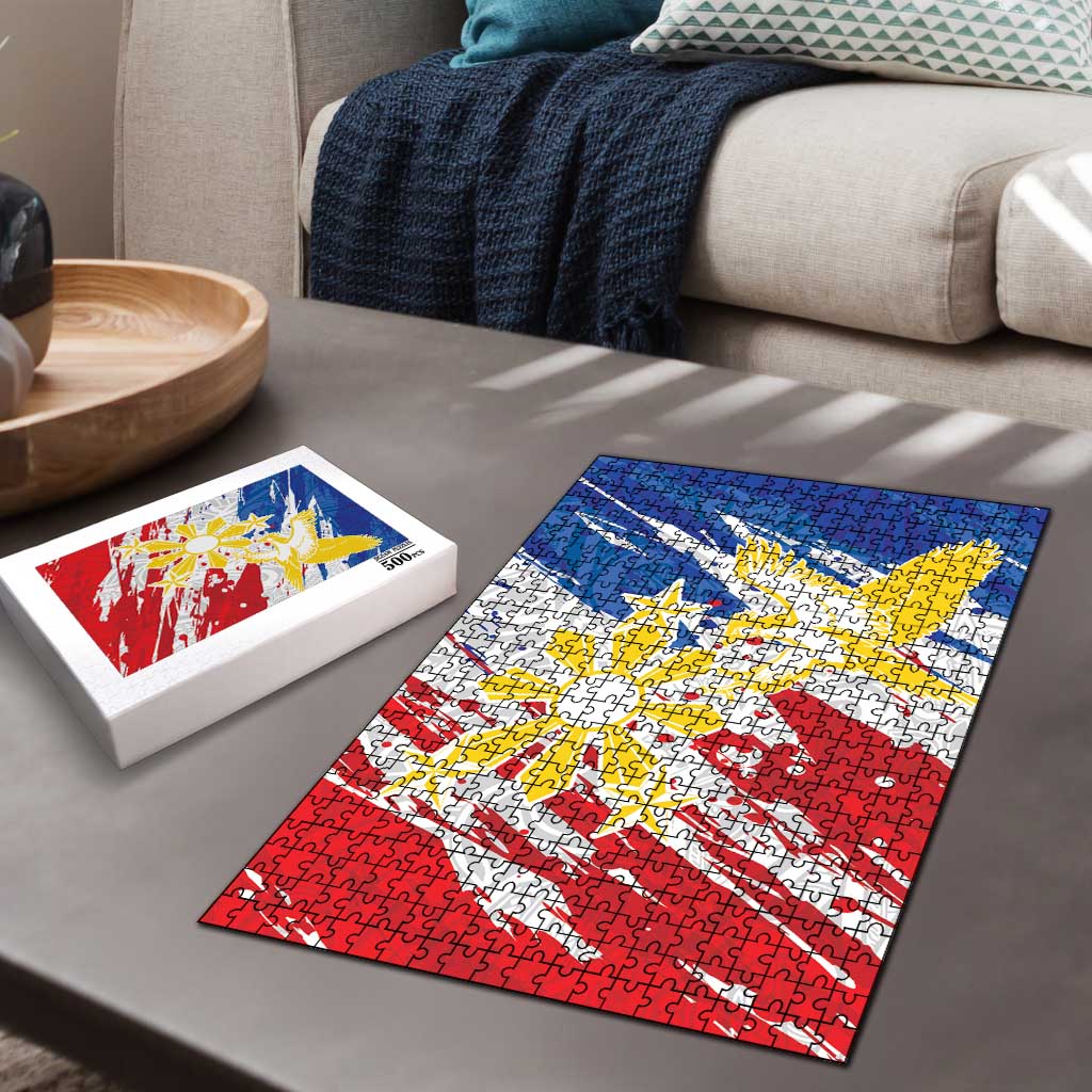 Filipino Sun and Stars Puzzle Grunge Vibes LT7 - Polynesian Pride