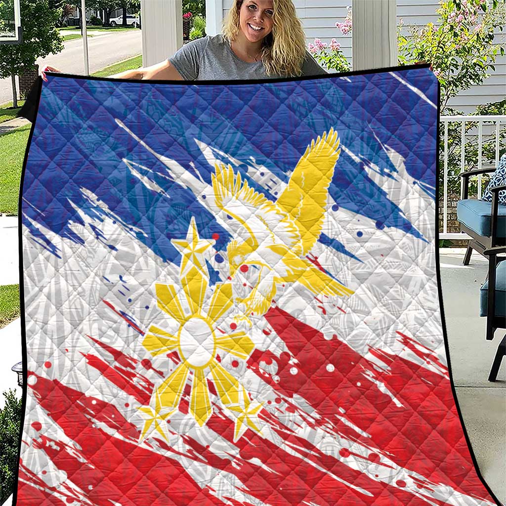Filipino Sun and Stars Quilt Grunge Vibes LT7 White - Polynesian Pride