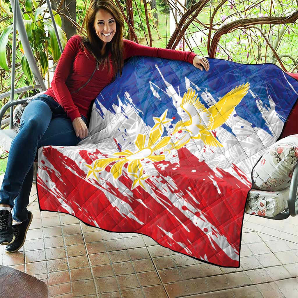 Filipino Sun and Stars Quilt Grunge Vibes LT7 - Polynesian Pride