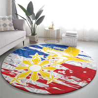 Filipino Sun and Stars Round Carpet Grunge Vibes LT7 - Polynesian Pride