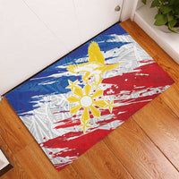 Filipino Sun and Stars Rubber Doormat Grunge Vibes LT7 - Polynesian Pride