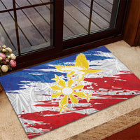 Filipino Sun and Stars Rubber Doormat Grunge Vibes LT7 - Polynesian Pride
