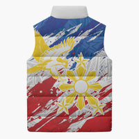 Personalized Filipino Sun and Stars Sleeveless Puffer Jacket Grunge Vibes LT7 - Polynesian Pride
