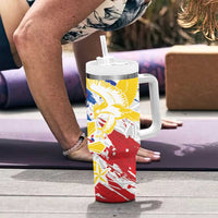Personalized Filipino Sun and Stars Tumbler With Handle Grunge Vibes LT7 - Polynesian Pride