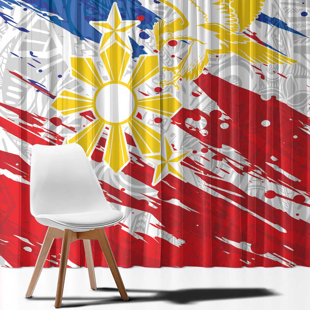 Filipino Sun and Stars Window Curtain Grunge Vibes LT7 - Polynesian Pride
