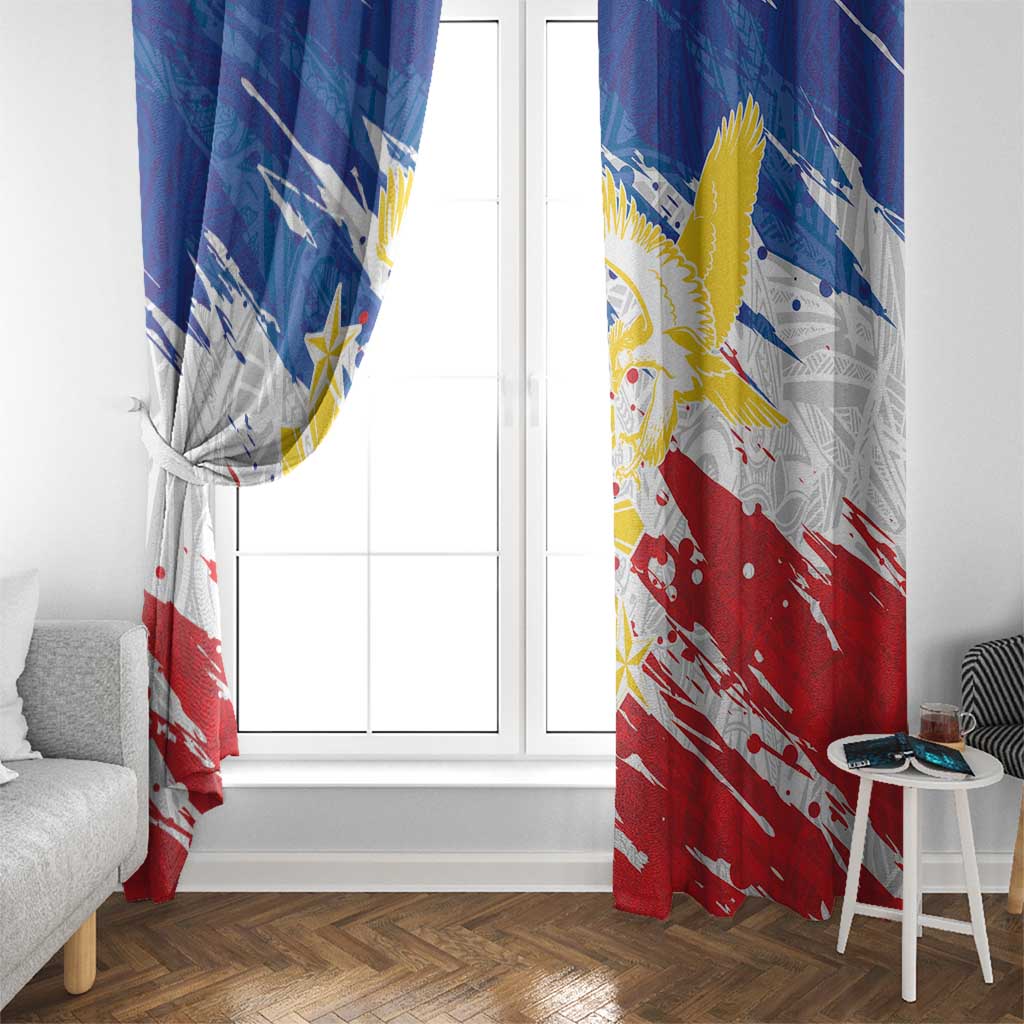 Filipino Sun and Stars Window Curtain Grunge Vibes LT7 - Polynesian Pride