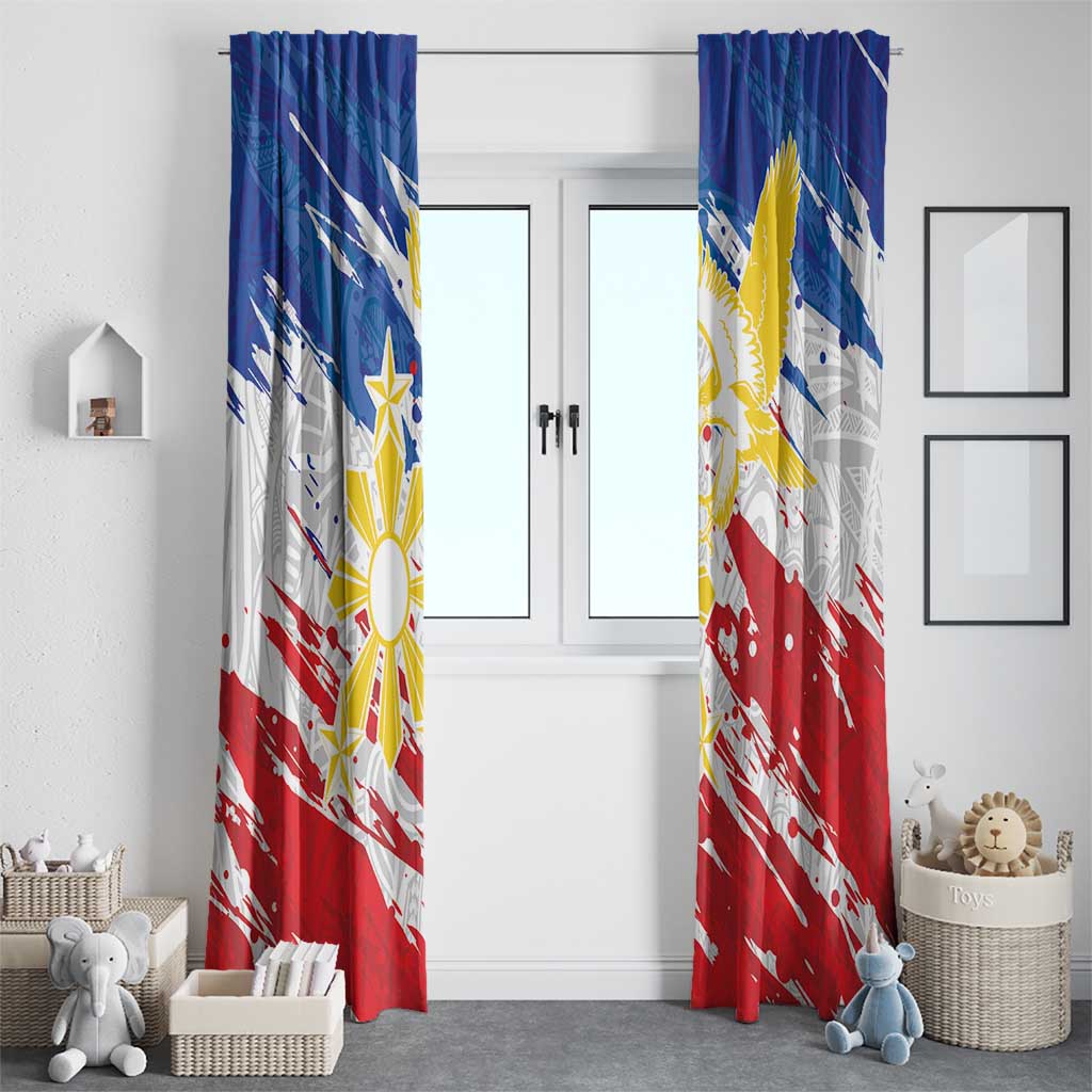 Filipino Sun and Stars Window Curtain Grunge Vibes LT7 - Polynesian Pride