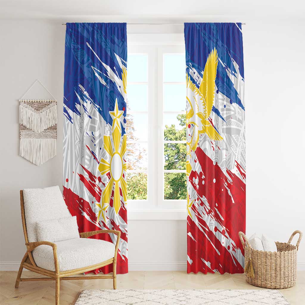 Filipino Sun and Stars Window Curtain Grunge Vibes LT7 - Polynesian Pride