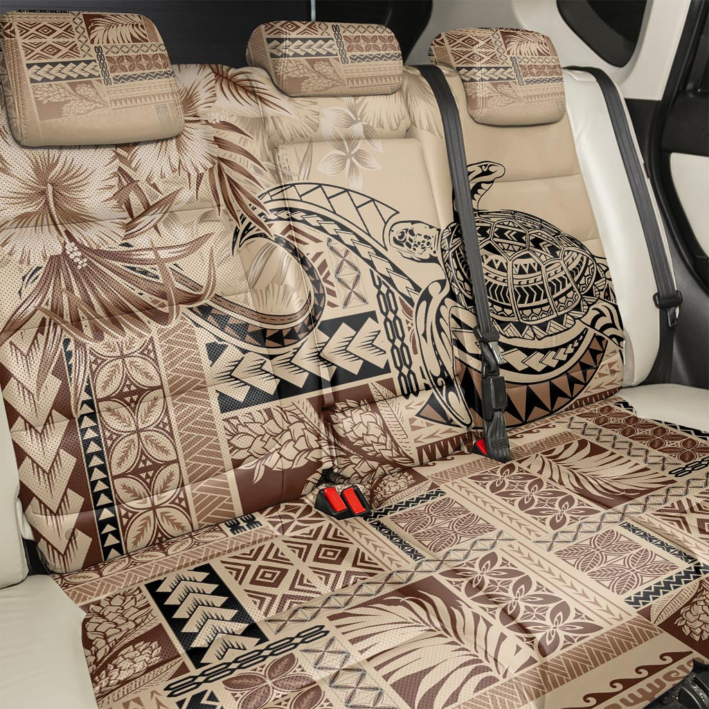 Vaiaso o le Gagana Samoa Back Car Seat Cover Siapo Motif Beige LT7 - Polynesian Pride