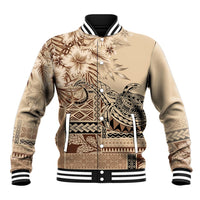 Vaiaso o le Gagana Samoa Baseball Jacket Siapo Motif Beige LT7 Unisex Beige - Polynesian Pride