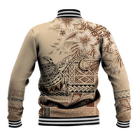 Vaiaso o le Gagana Samoa Baseball Jacket Siapo Motif Beige LT7 - Polynesian Pride