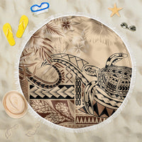 Vaiaso o le Gagana Samoa Beach Blanket Siapo Motif Beige LT7 One Size 150cm Beige - Polynesian Pride