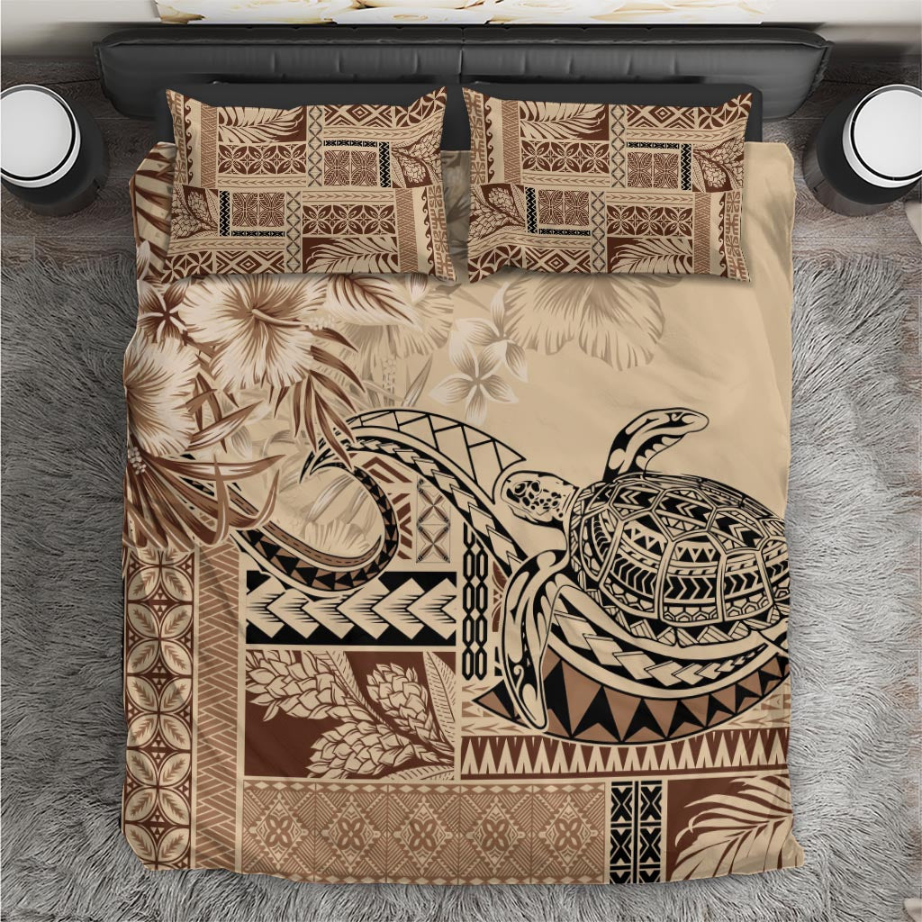 Vaiaso o le Gagana Samoa Bedding Set Siapo Motif Beige LT7 Beige - Polynesian Pride