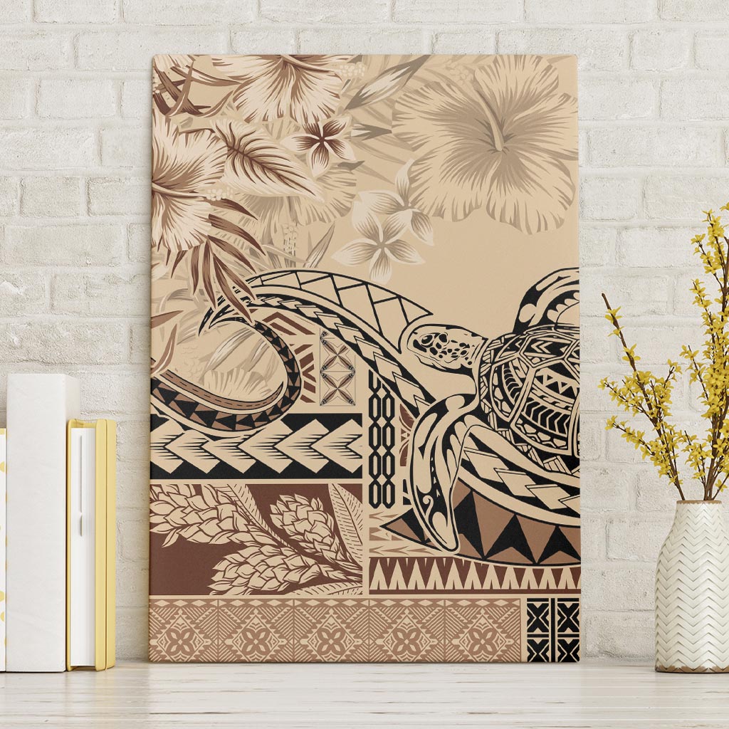 Vaiaso o le Gagana Samoa Canvas Wall Art Siapo Motif Beige LT7 Without Frame Beige - Polynesian Pride