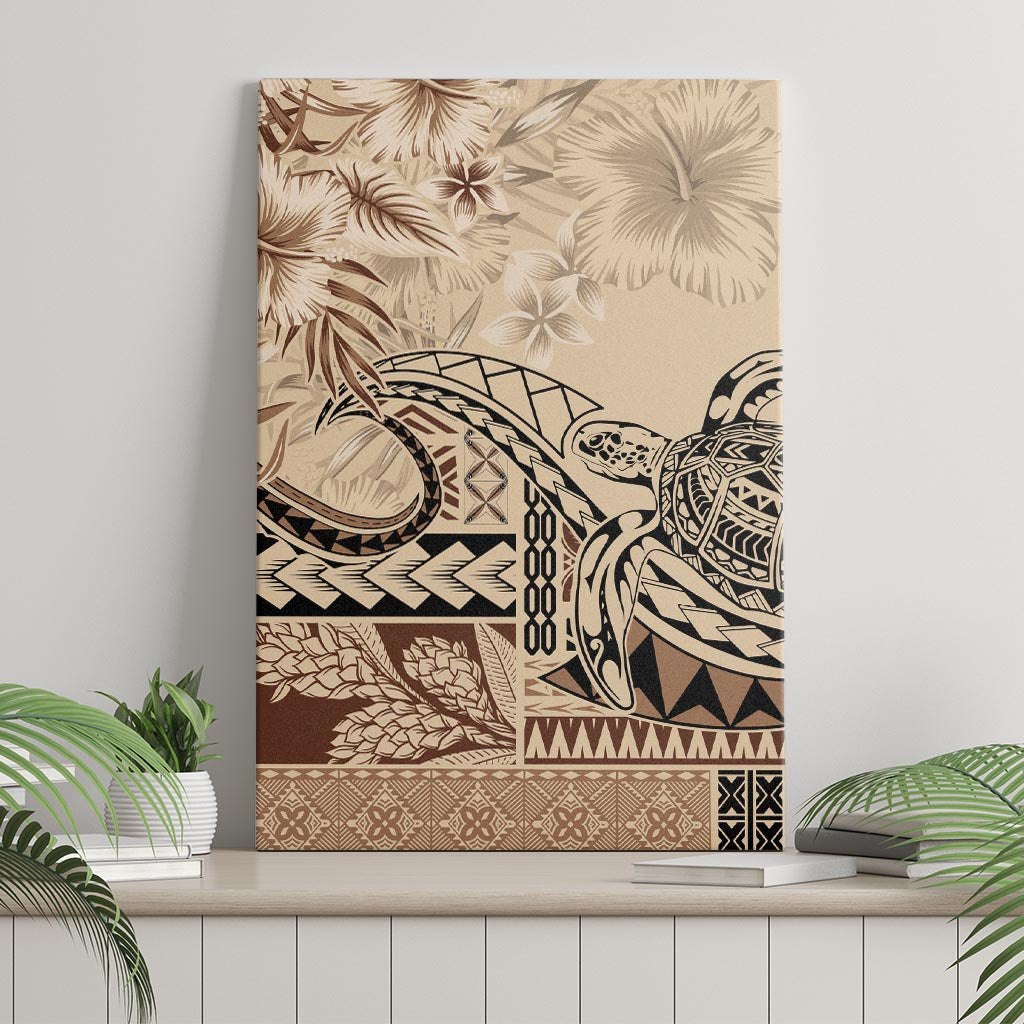 Vaiaso o le Gagana Samoa Canvas Wall Art Siapo Motif Beige LT7 - Polynesian Pride