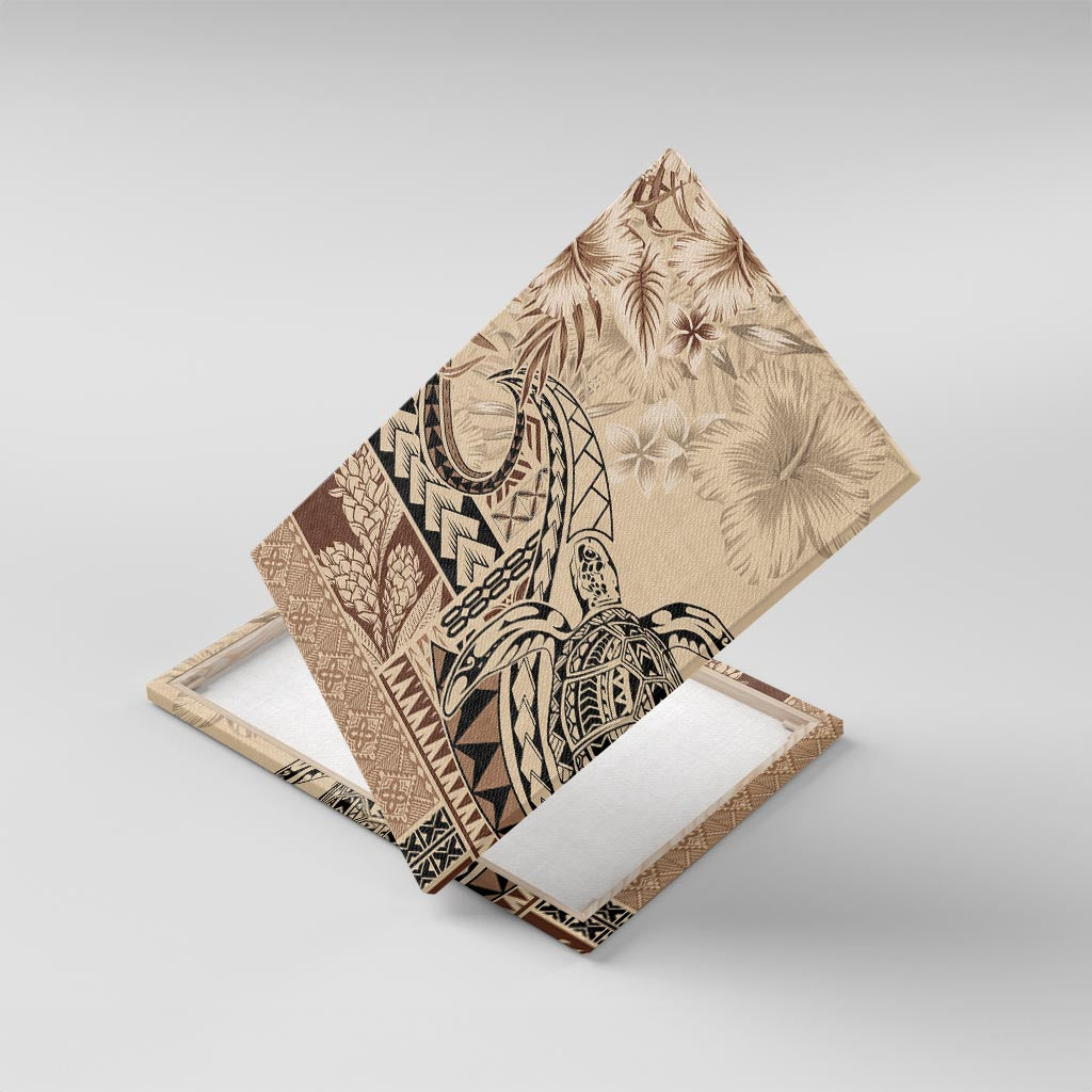 Vaiaso o le Gagana Samoa Canvas Wall Art Siapo Motif Beige LT7 With Frame Beige - Polynesian Pride