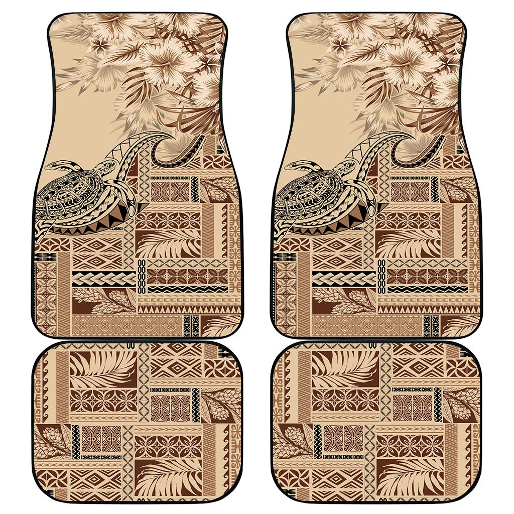 Vaiaso o le Gagana Samoa Car Mats Siapo Motif Beige LT7 - Polynesian Pride
