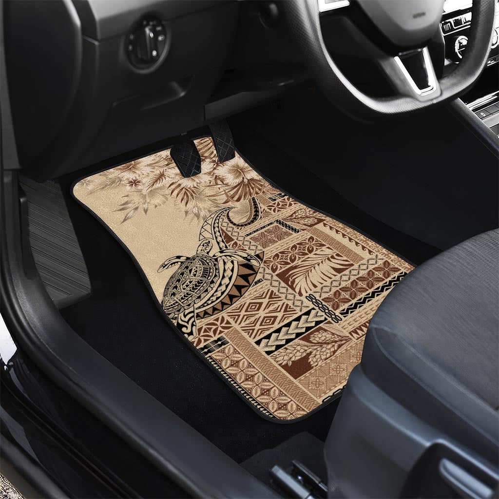 Vaiaso o le Gagana Samoa Car Mats Siapo Motif Beige LT7 - Polynesian Pride