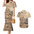 Vaiaso o le Gagana Samoa Couples Matching Mermaid Dress and Hawaiian Shirt Siapo Motif Beige