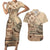 Vaiaso o le Gagana Samoa Couples Matching Short Sleeve Bodycon Dress and Hawaiian Shirt Siapo Motif Beige