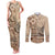 Vaiaso o le Gagana Samoa Couples Matching Tank Maxi Dress and Long Sleeve Button Shirt Siapo Motif Beige