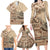 Vaiaso o le Gagana Samoa Family Matching Long Sleeve Bodycon Dress and Hawaiian Shirt Siapo Motif Beige