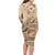 Vaiaso o le Gagana Samoa Family Matching Long Sleeve Bodycon Dress and Hawaiian Shirt Siapo Motif Beige