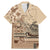 Vaiaso o le Gagana Samoa Family Matching Mermaid Dress and Hawaiian Shirt Siapo Motif Beige