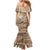 Vaiaso o le Gagana Samoa Family Matching Mermaid Dress and Hawaiian Shirt Siapo Motif Beige