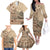 Vaiaso o le Gagana Samoa Family Matching Off The Shoulder Long Sleeve Dress and Hawaiian Shirt Siapo Motif Beige