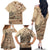 Vaiaso o le Gagana Samoa Family Matching Off The Shoulder Long Sleeve Dress and Hawaiian Shirt Siapo Motif Beige