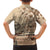 Vaiaso o le Gagana Samoa Family Matching Off Shoulder Short Dress and Hawaiian Shirt Siapo Motif Beige