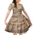 Vaiaso o le Gagana Samoa Family Matching Off Shoulder Short Dress and Hawaiian Shirt Siapo Motif Beige