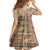 Vaiaso o le Gagana Samoa Family Matching Off Shoulder Short Dress and Hawaiian Shirt Siapo Motif Beige