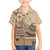 Vaiaso o le Gagana Samoa Family Matching Off Shoulder Short Dress and Hawaiian Shirt Siapo Motif Beige