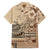 Vaiaso o le Gagana Samoa Family Matching Puletasi and Hawaiian Shirt Siapo Motif Beige