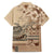 Vaiaso o le Gagana Samoa Family Matching Short Sleeve Bodycon Dress and Hawaiian Shirt Siapo Motif Beige