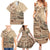 Vaiaso o le Gagana Samoa Family Matching Summer Maxi Dress and Hawaiian Shirt Siapo Motif Beige