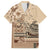 Vaiaso o le Gagana Samoa Family Matching Summer Maxi Dress and Hawaiian Shirt Siapo Motif Beige