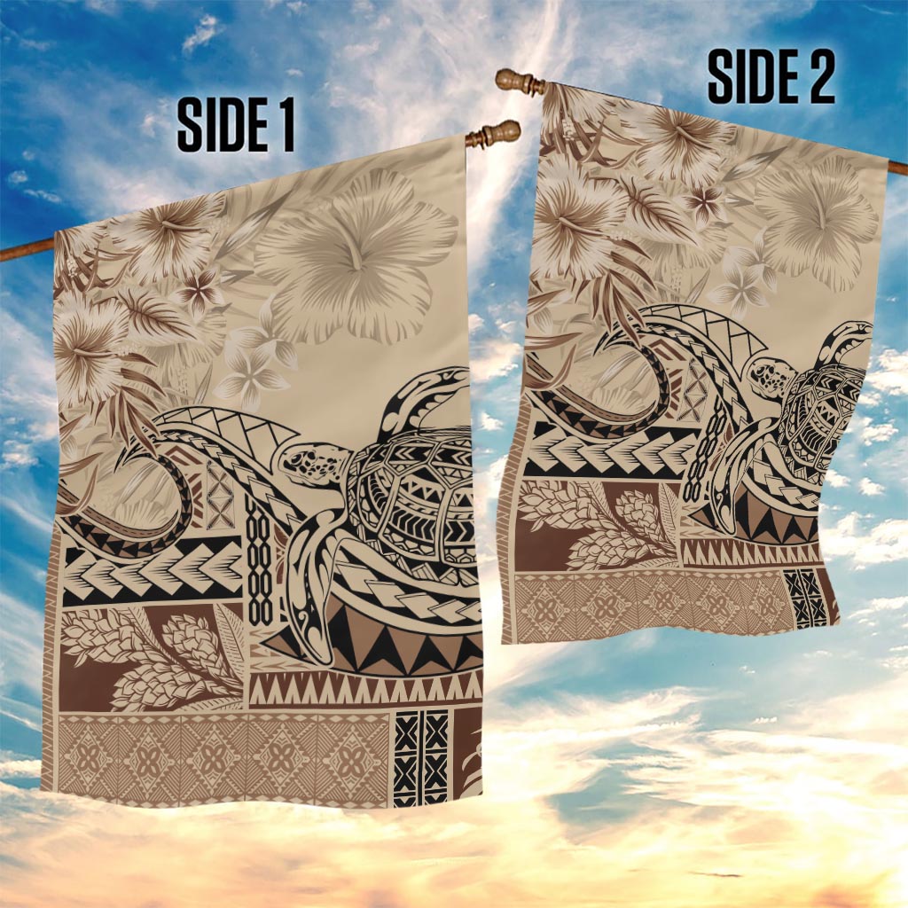 Vaiaso o le Gagana Samoa Garden Flag Siapo Motif Beige LT7 - Polynesian Pride