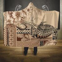 Vaiaso o le Gagana Samoa Hooded Blanket Siapo Motif Beige LT7 One Size Beige - Polynesian Pride