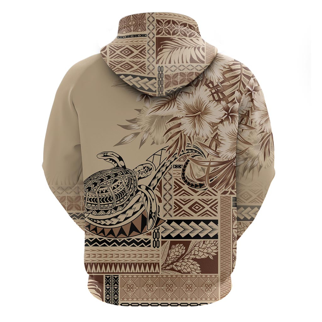 Vaiaso o le Gagana Samoa Hoodie Siapo Motif Beige LT7 - Polynesian Pride