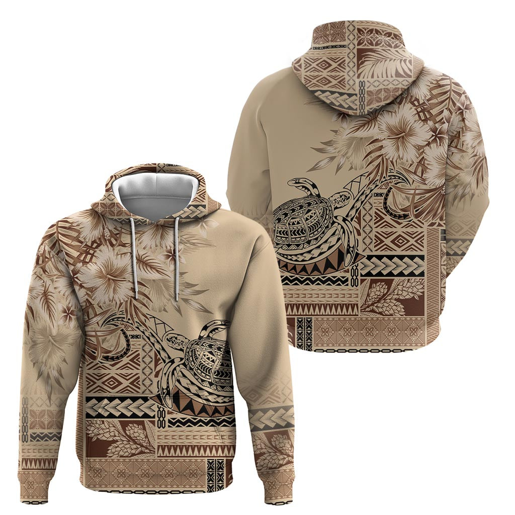 Vaiaso o le Gagana Samoa Hoodie Siapo Motif Beige LT7 - Polynesian Pride