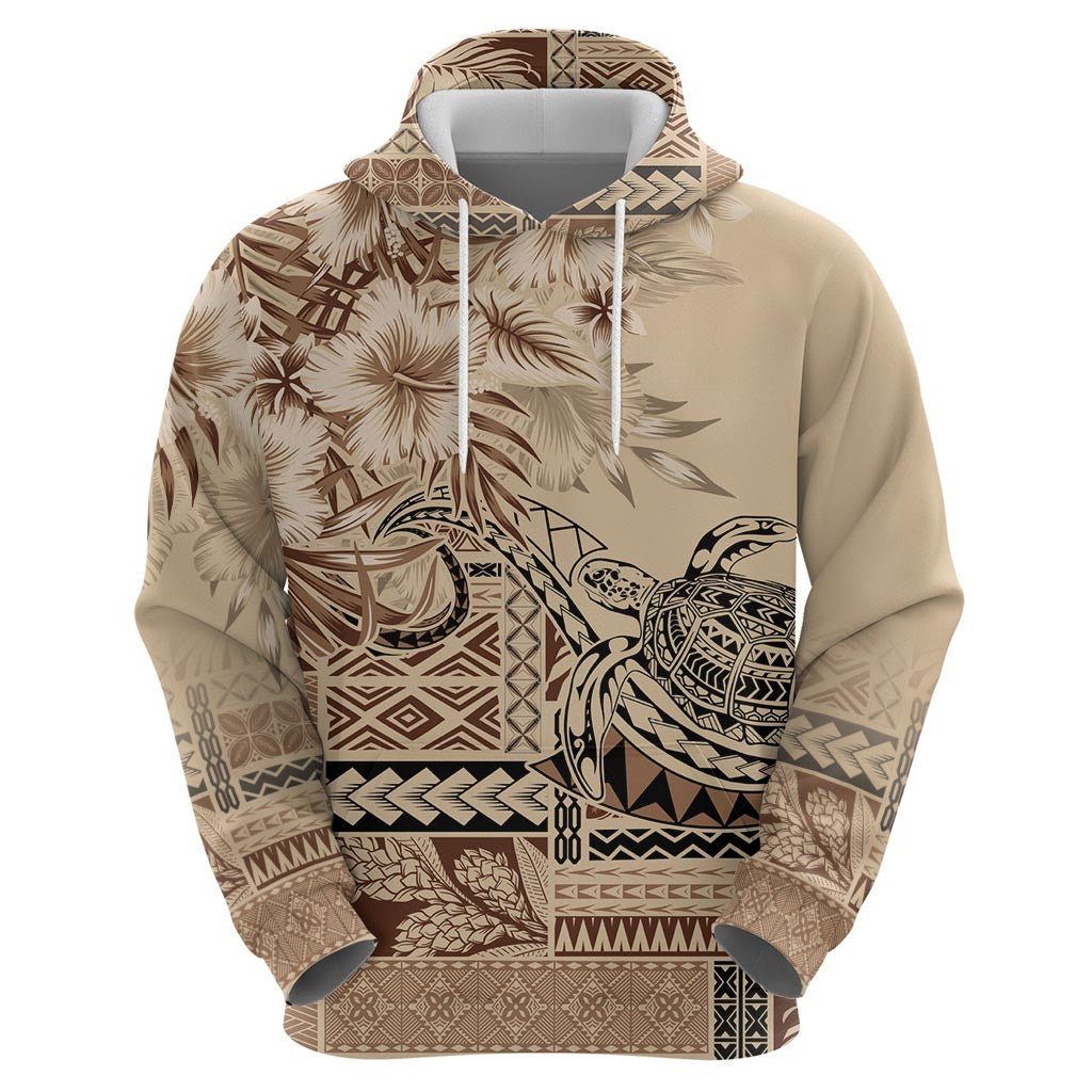Vaiaso o le Gagana Samoa Hoodie Siapo Motif Beige LT7 - Polynesian Pride
