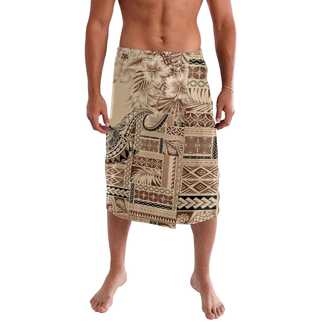Vaiaso o le Gagana Samoa Lavalava Siapo Motif Beige LT7 Beige - Polynesian Pride
