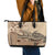 Vaiaso o le Gagana Samoa Leather Tote Bag Siapo Motif Beige