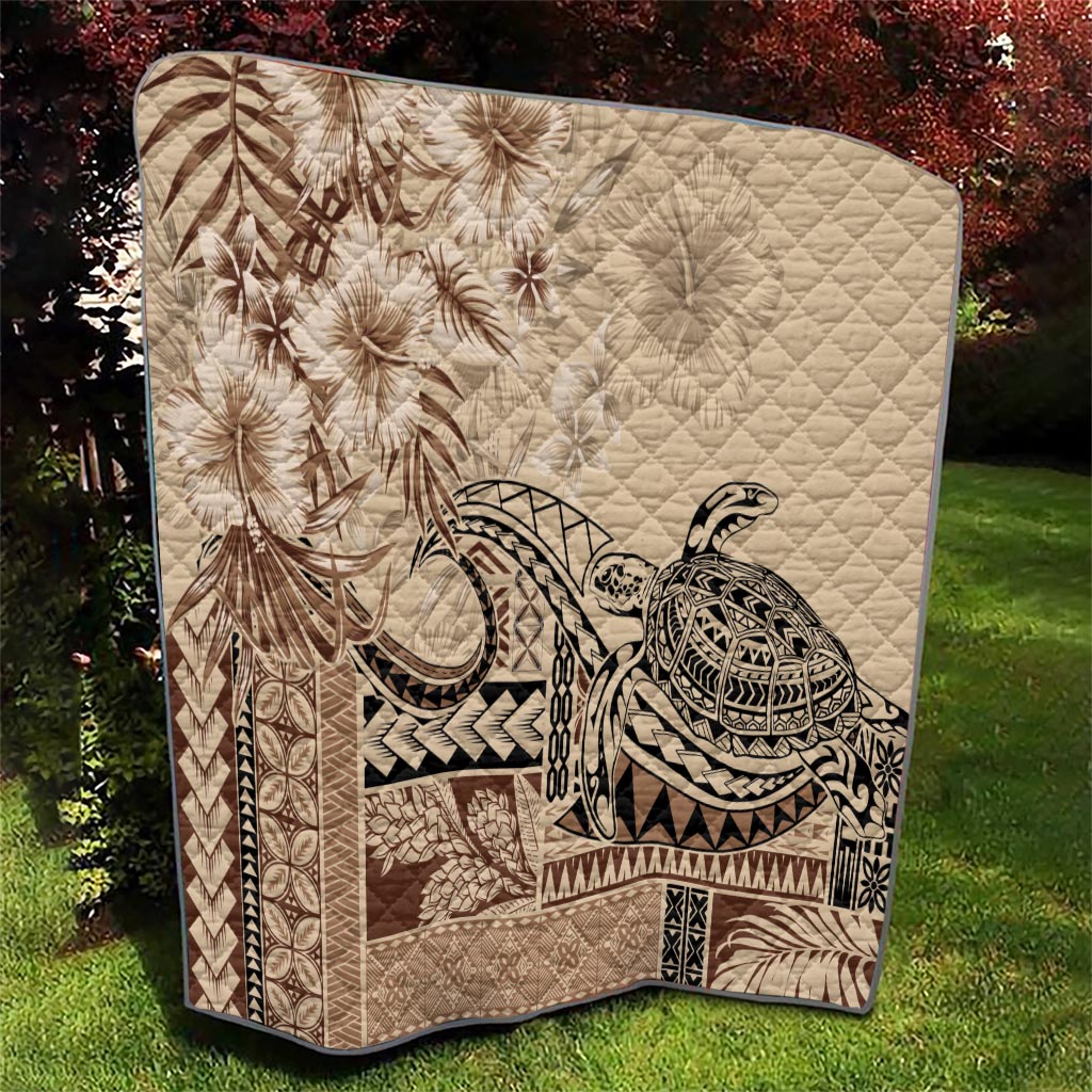 Vaiaso o le Gagana Samoa Quilt Siapo Motif Beige LT7 - Polynesian Pride