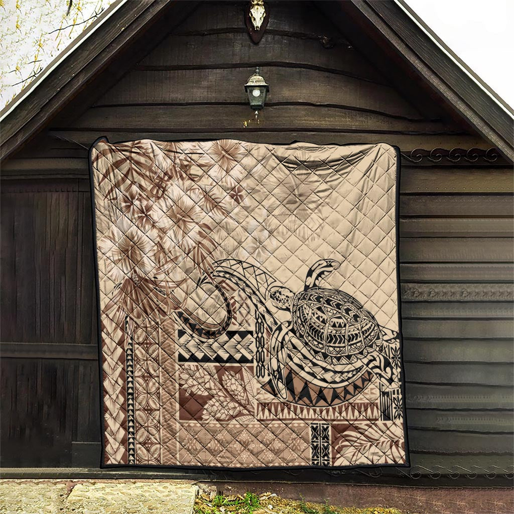 Vaiaso o le Gagana Samoa Quilt Siapo Motif Beige LT7 - Polynesian Pride